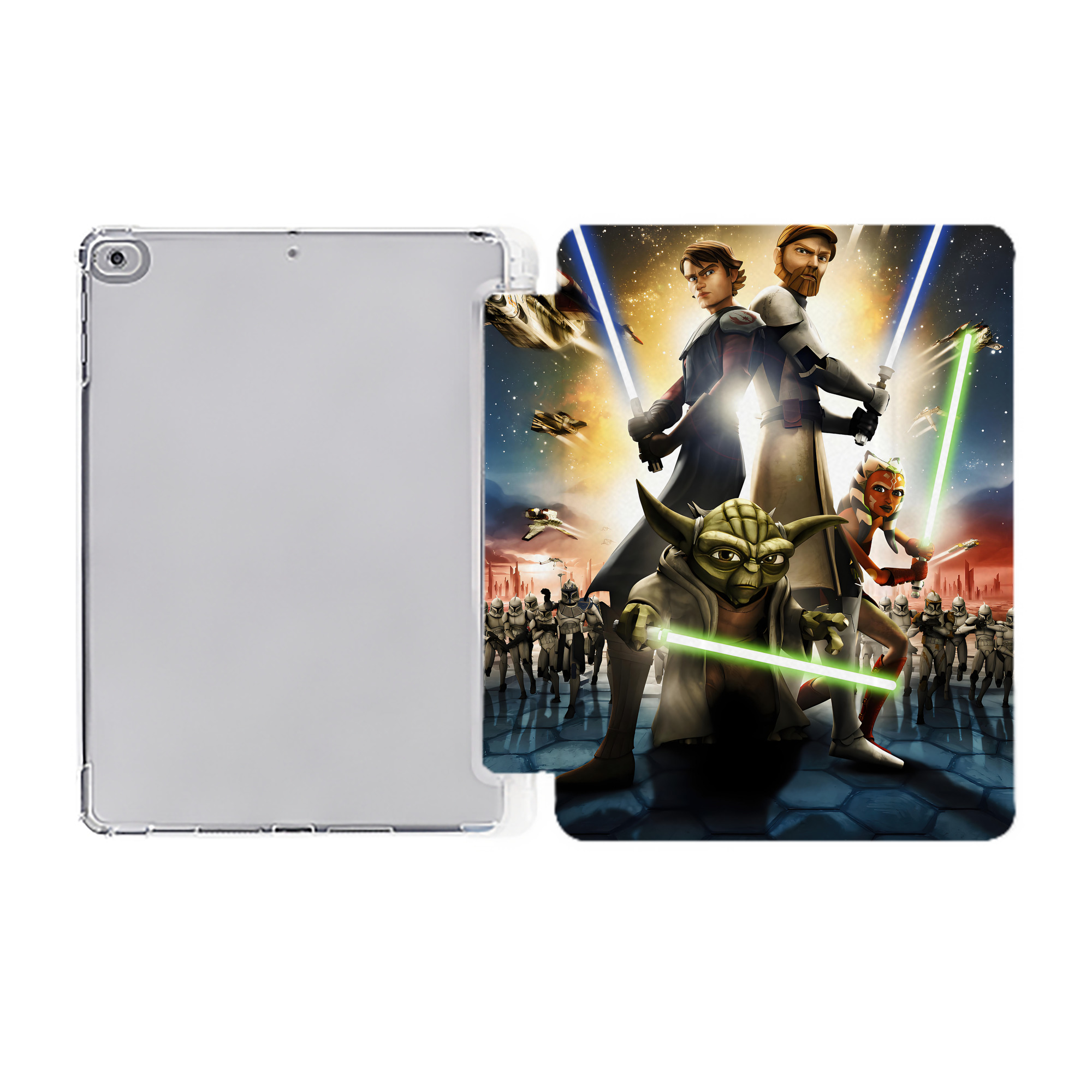 （画像用） スター・ウォーズ Star Wars IPad ケース ペン収納付き 三つ折りスタンド PUレザー×シリコン 対応機種9.5/10.5/10.9インチ